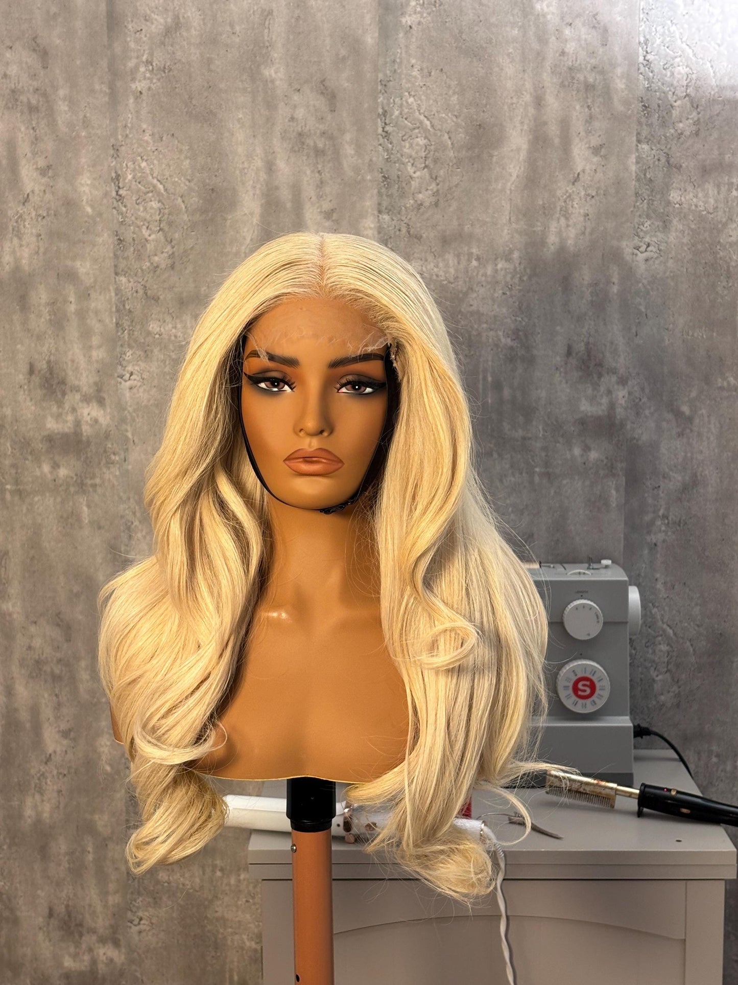 28” Layered Icy Blonde Wig | 5x5 HD Lace | Raw Indian Hair