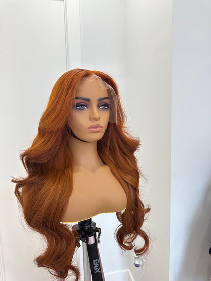 30” RAW CAMBODIAN| hair Red/GINGER Lace front