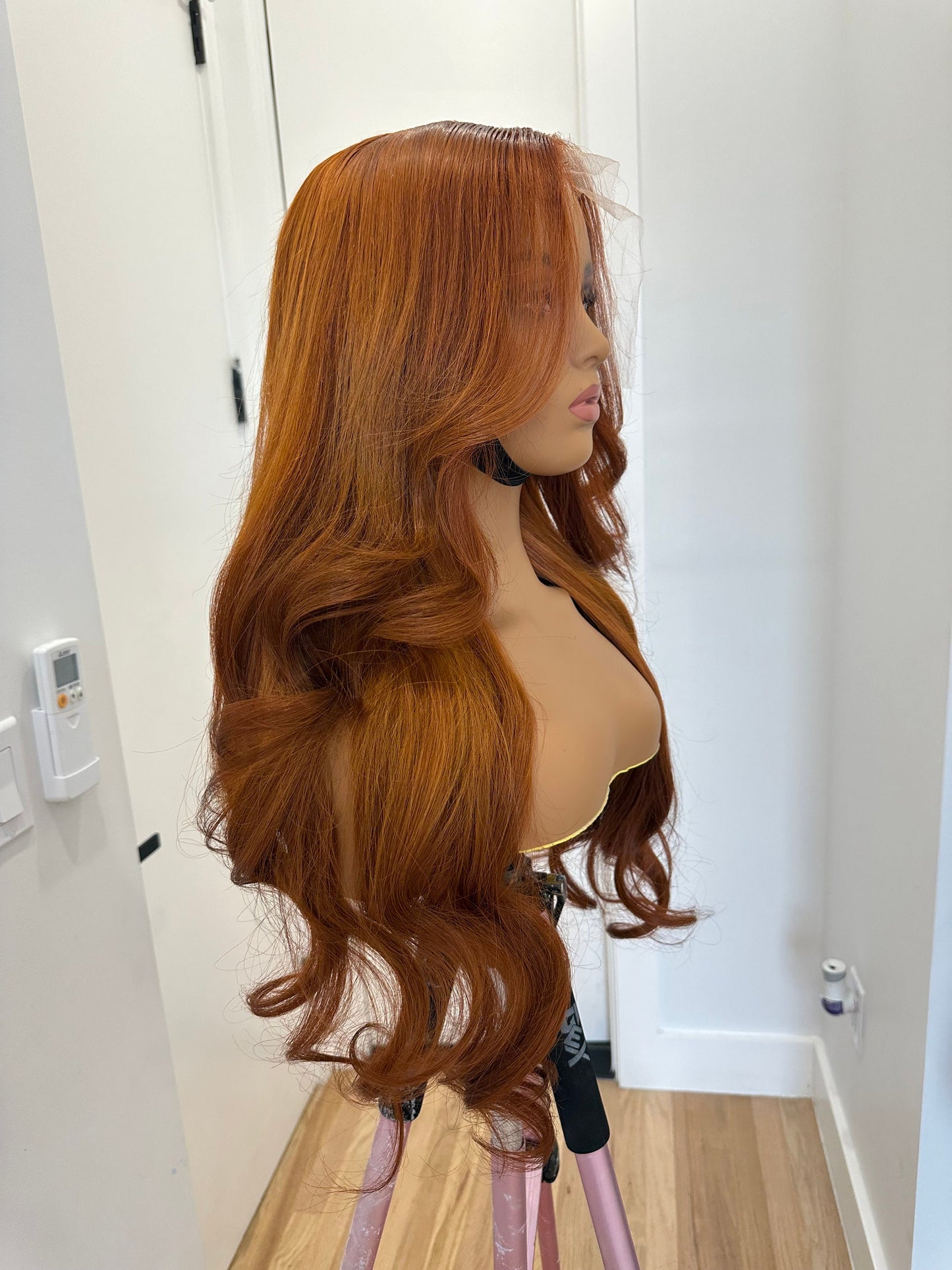 30” RAW CAMBODIAN| hair Red/GINGER Lace front