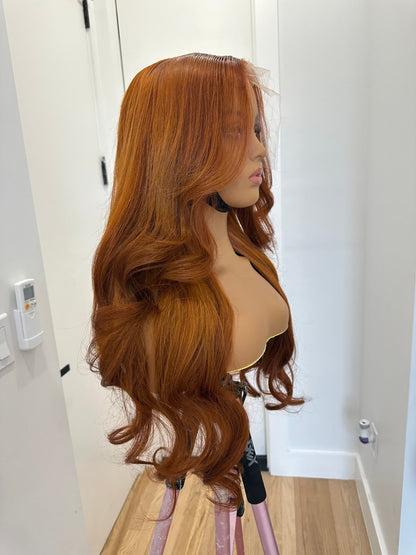 30” RAW CAMBODIAN| hair Red/GINGER Lace front