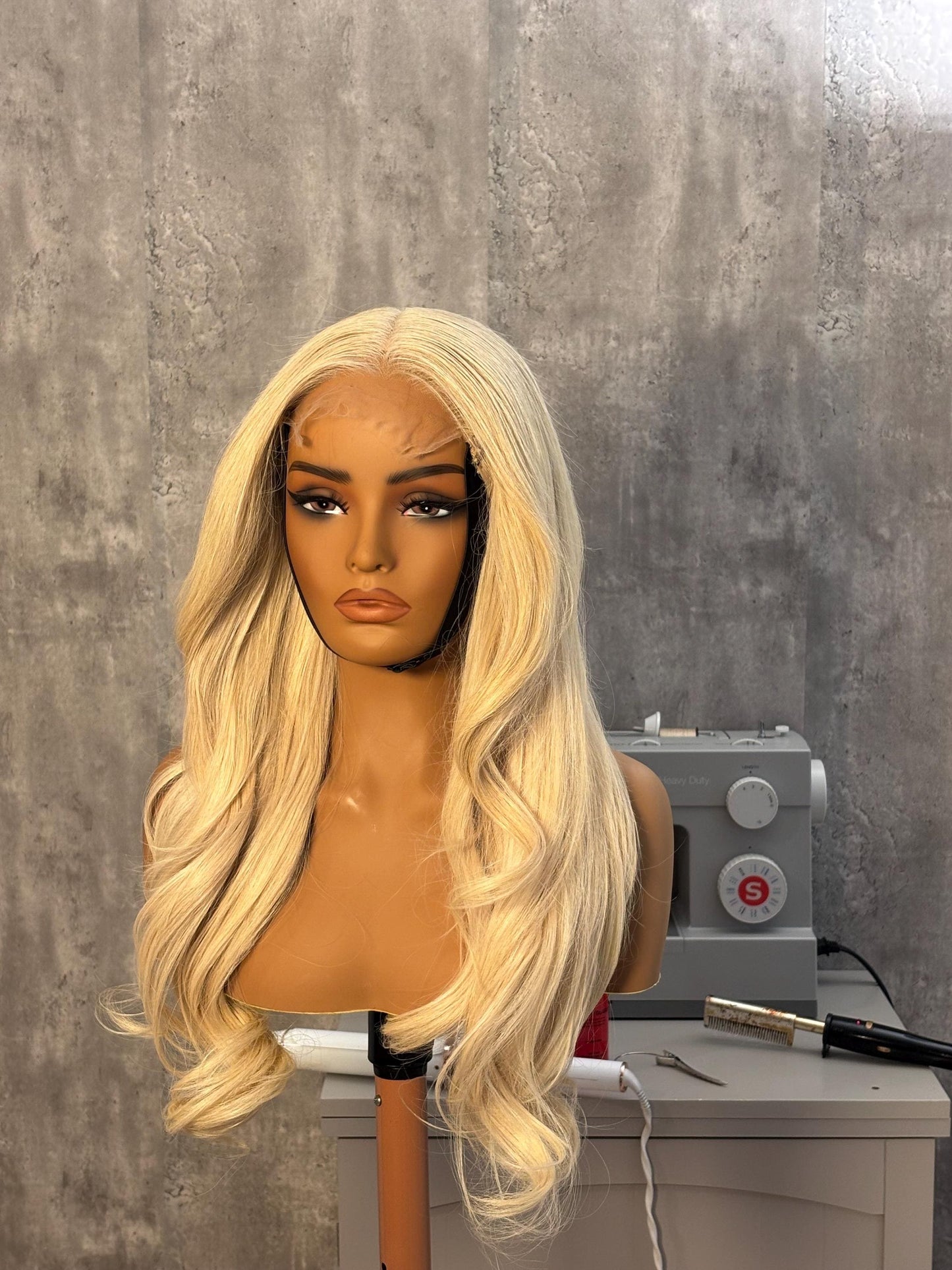 28” Layered Icy Blonde Wig | 5x5 HD Lace | Raw Indian Hair