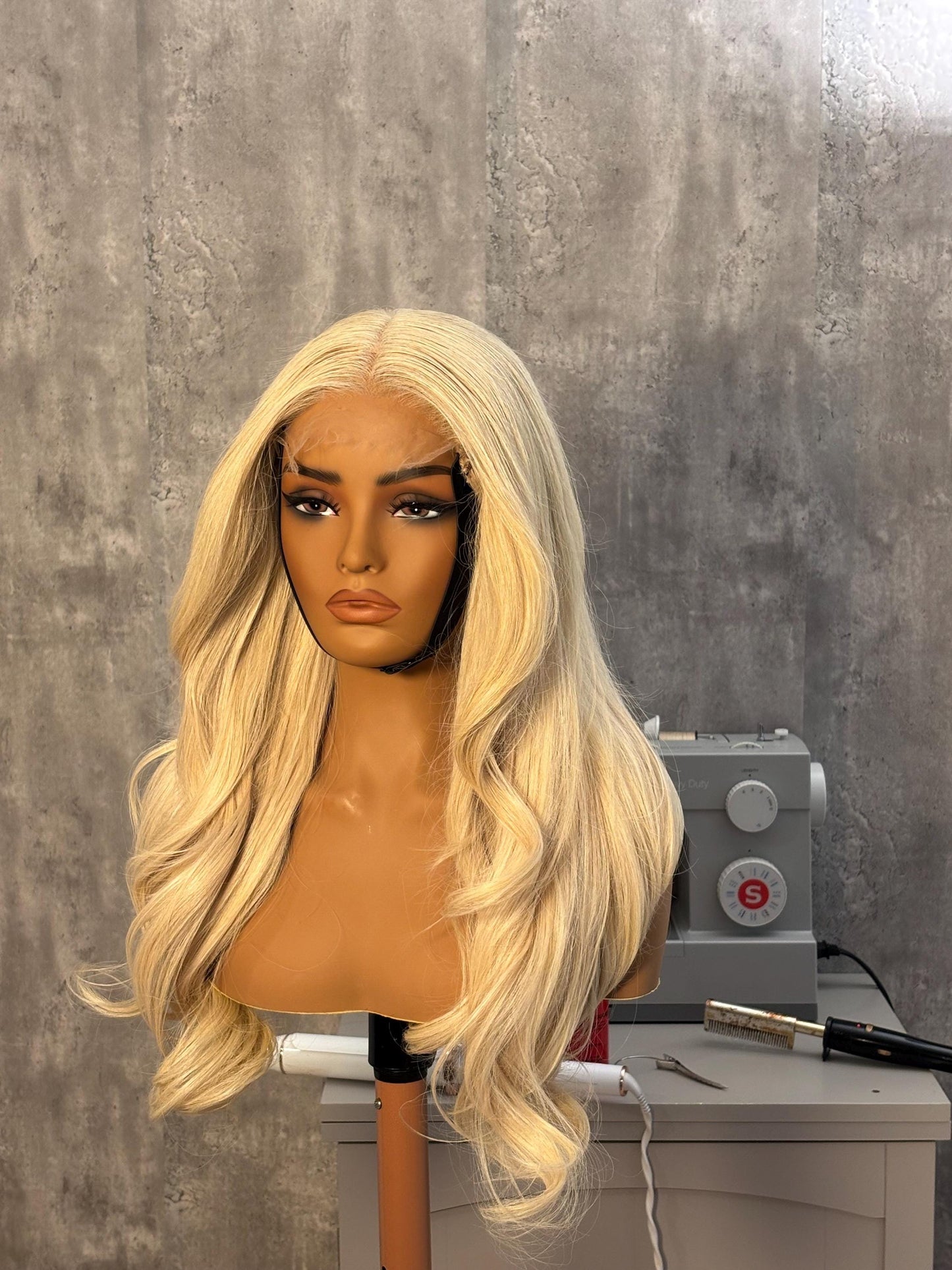 28” Layered Icy Blonde Wig | 5x5 HD Lace | Raw Indian Hair