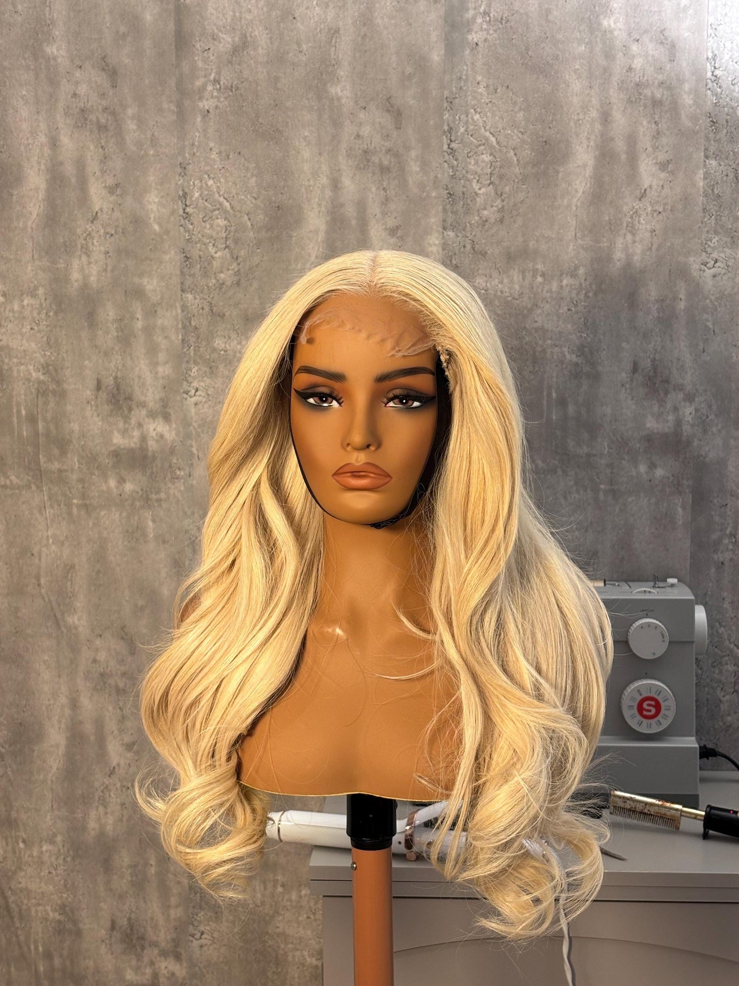 28” Layered Icy Blonde Wig | 5x5 HD Lace | Raw Indian Hair