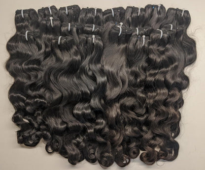 Natural color Straight/ Wavy (raw Indian Hair)