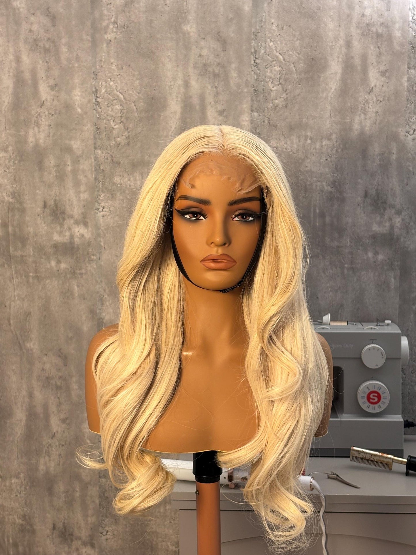 28” Layered Icy Blonde Wig | 5x5 HD Lace | Raw Indian Hair