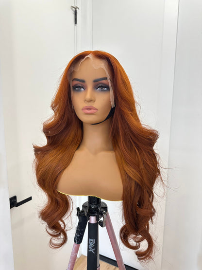 30” RAW CAMBODIAN| hair Red/GINGER Lace front