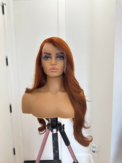 30” RAW CAMBODIAN| hair Red/GINGER Lace front