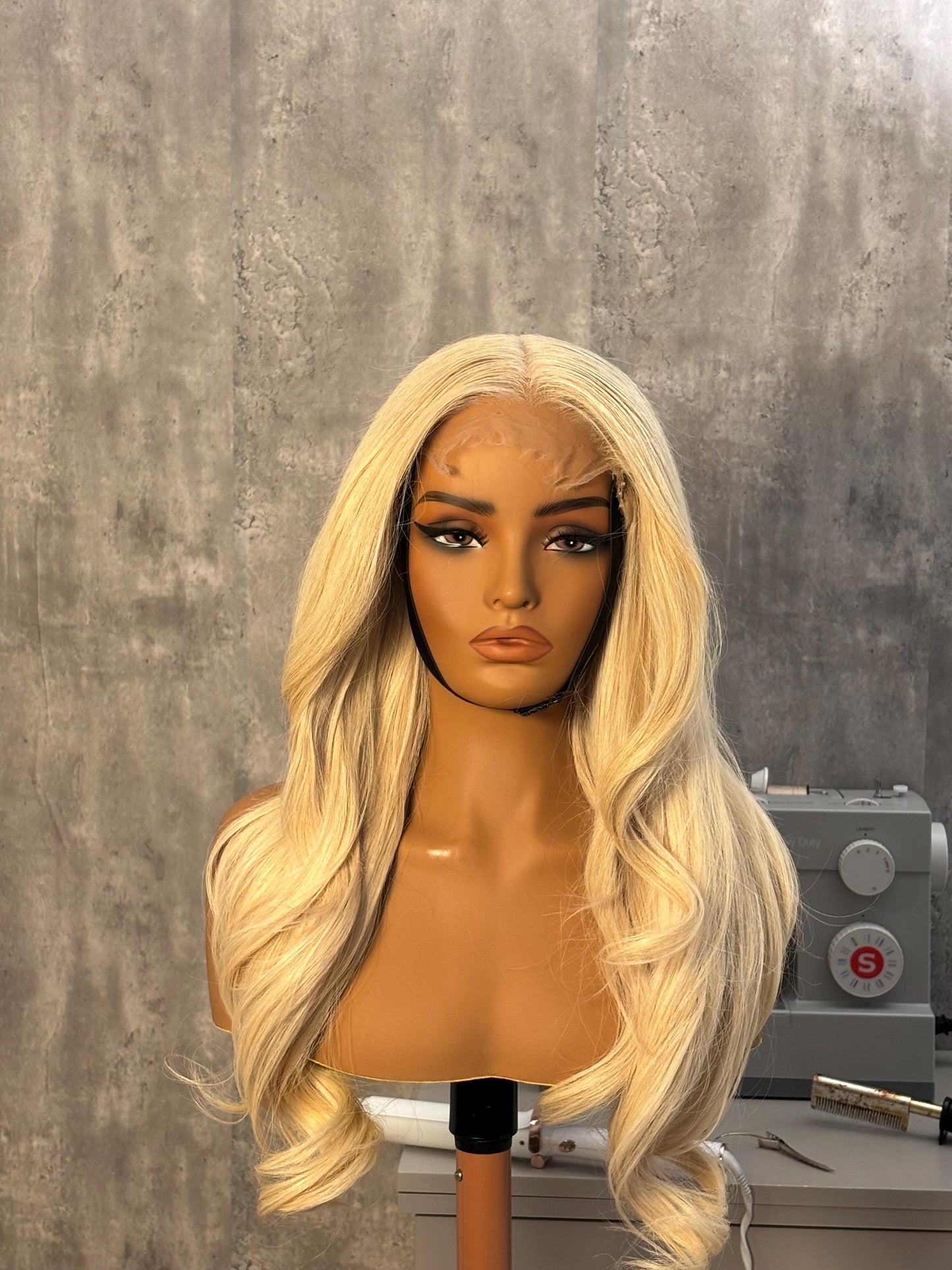 28” Layered Icy Blonde Wig | 5x5 HD Lace | Raw Indian Hair