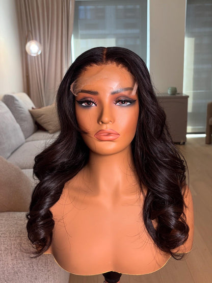 16” Raw Cambodian Everyday Wig – 5x5 Closure, Machine-Sewn, Ready-to-Wear, Glueless Custom Unit