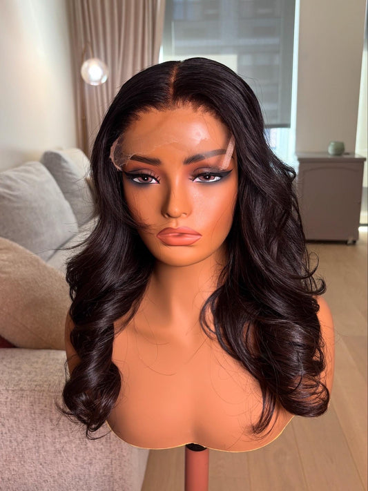 16” Raw Cambodian Everyday Wig – 5x5 Closure, Machine-Sewn, Ready-to-Wear, Glueless Custom Unit