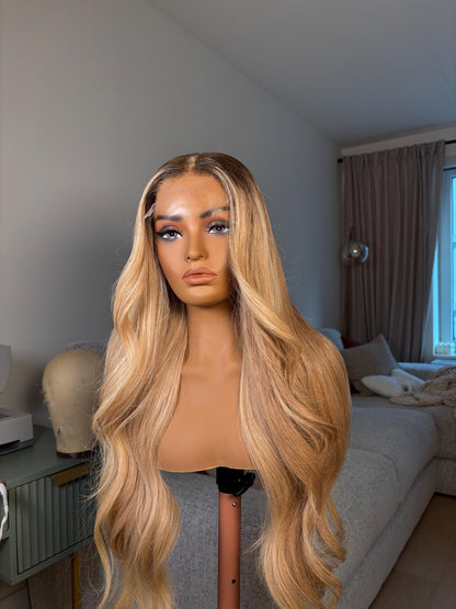 28" Raw Indian Hair Wig: 5x5 HD Lace Closure, Small Cap